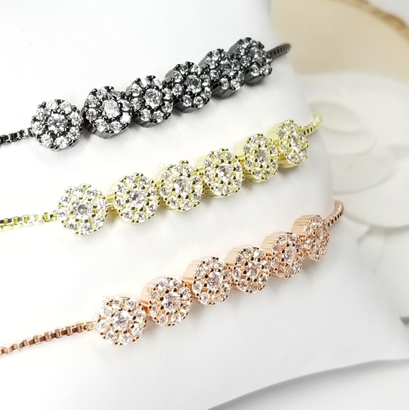 NEW Pave CZ Diamond Bracelet Slider - Picture 3 of 6